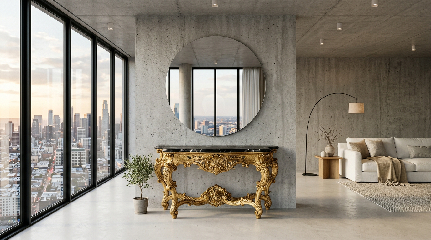 Marier-mobilier-baroque-minimalisme-moderne