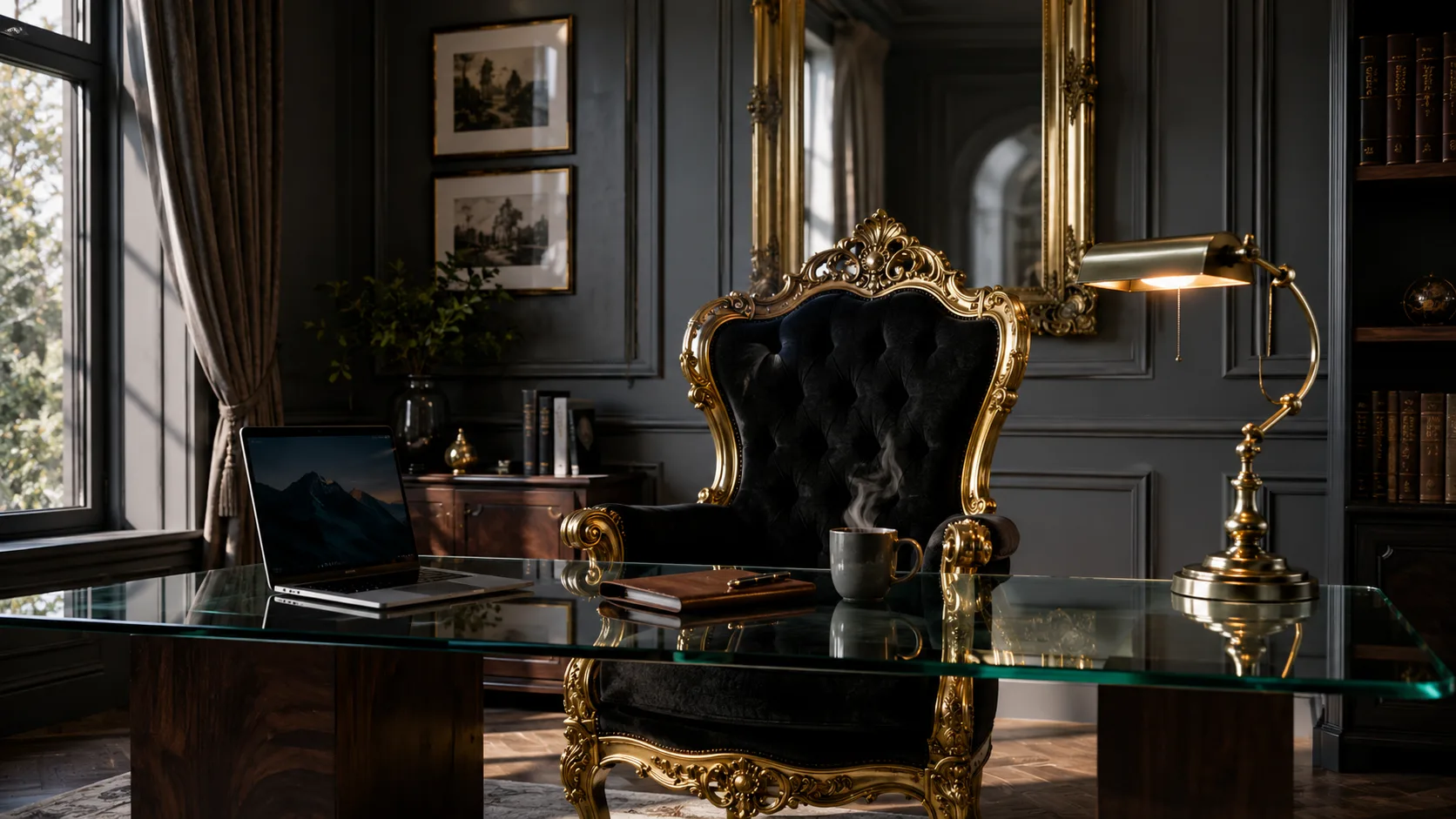 Fauteuil-baroque-noir-or-bureau