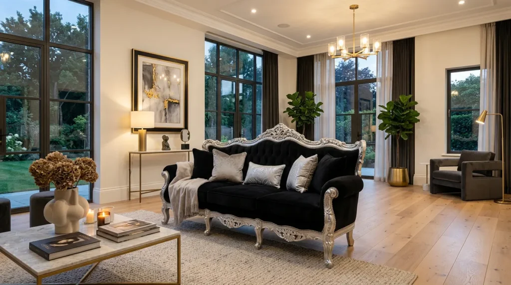 Canape-baroque-noir-salon-gothique-chic